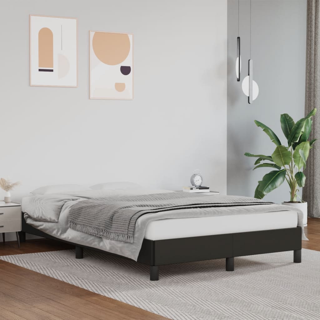 Cadre de lit sans matelas noir 120x190 cm similicuir - XIOS