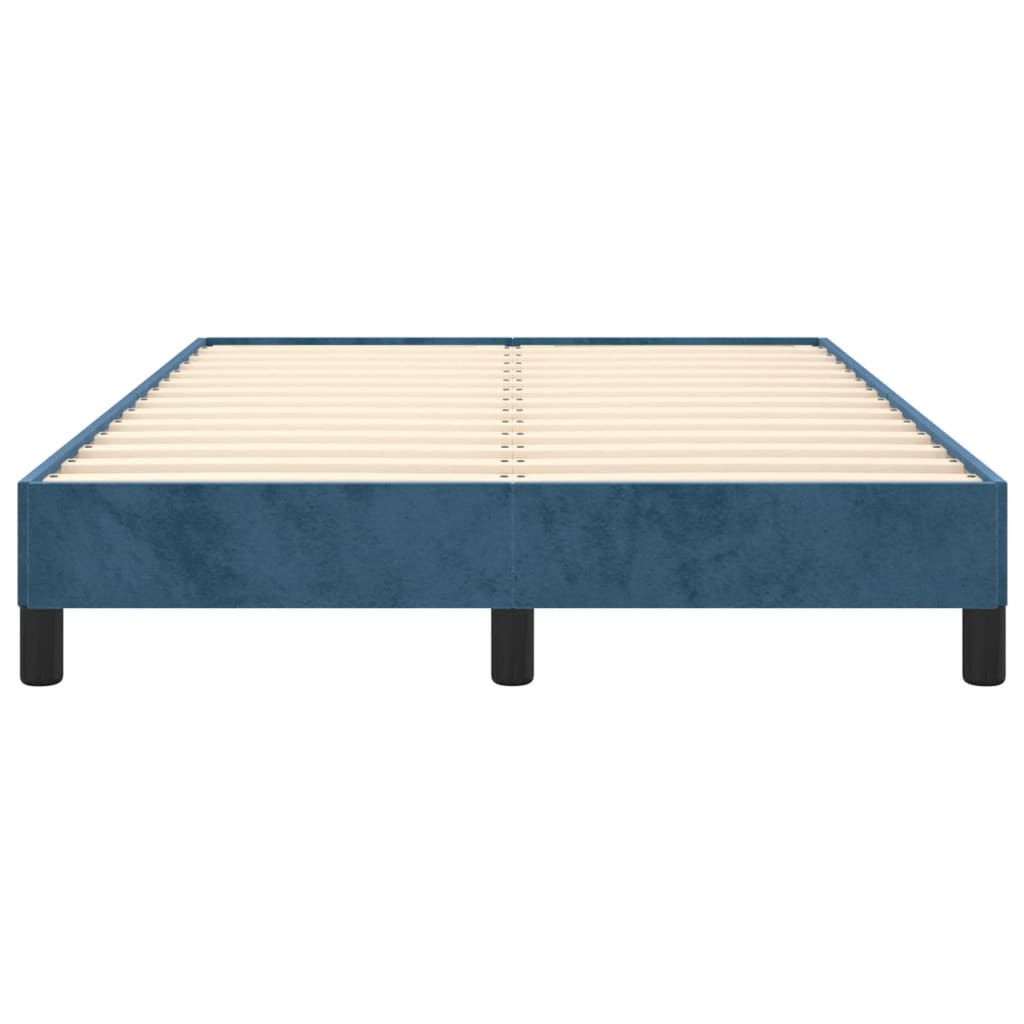 Cadre de lit sans matelas bleu foncé 120x190 cm velours - XIOS