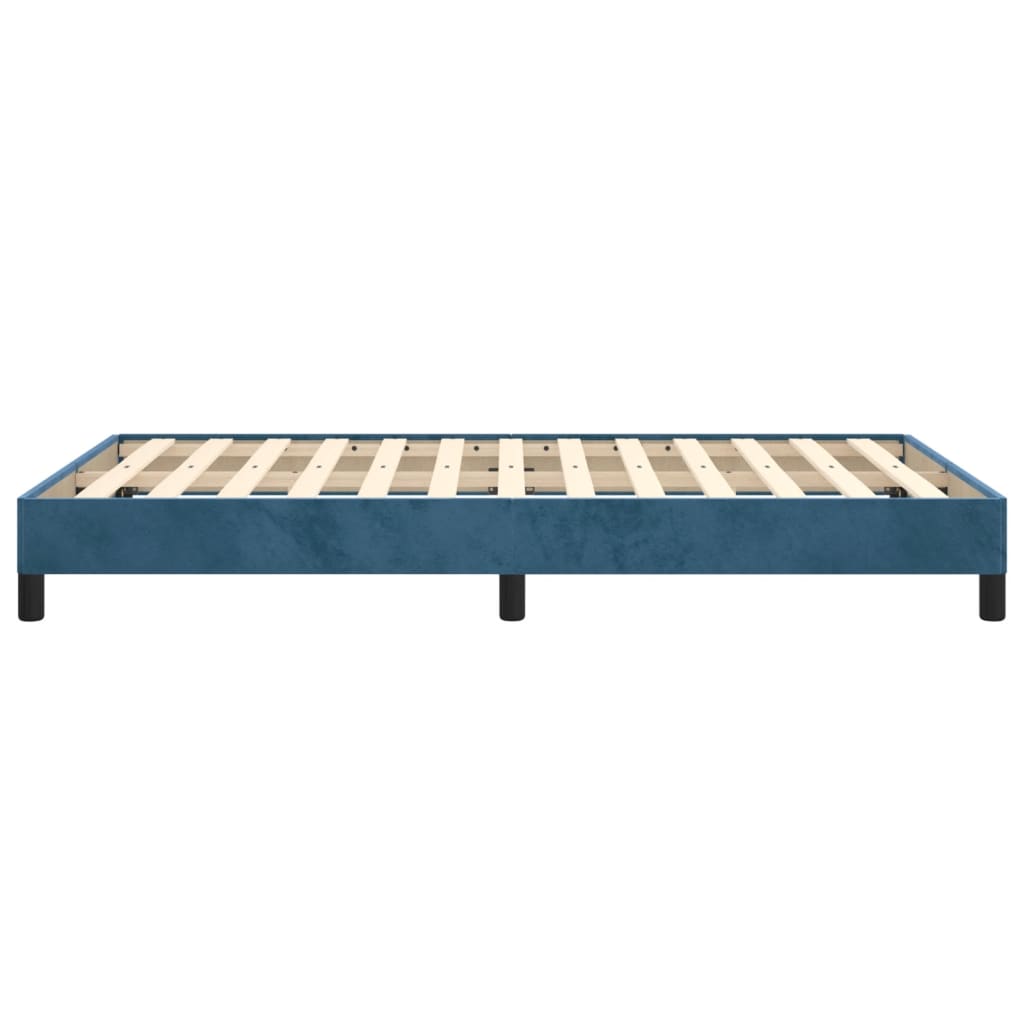 Cadre de lit sans matelas bleu foncé 120x190 cm velours - XIOS
