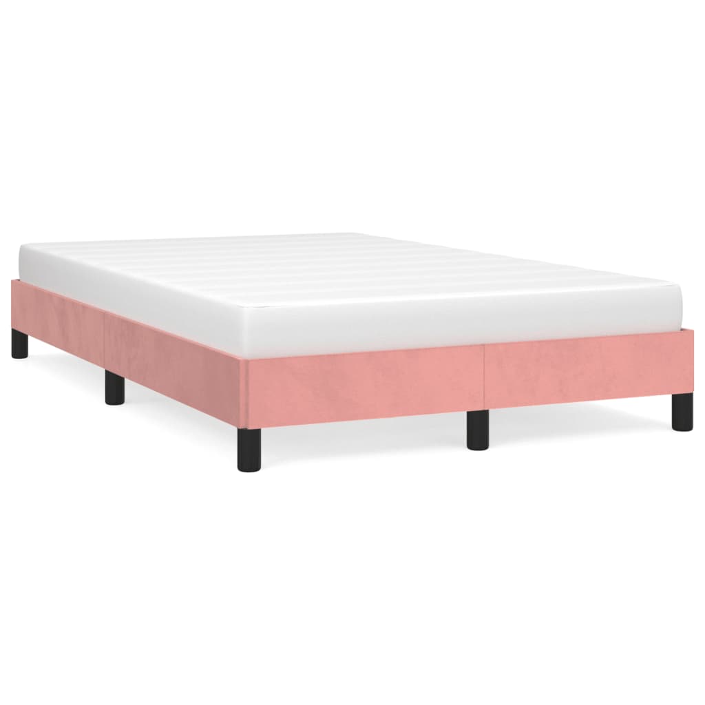 Cadre de lit sans matelas rose 120x190 cm velours - XIOS