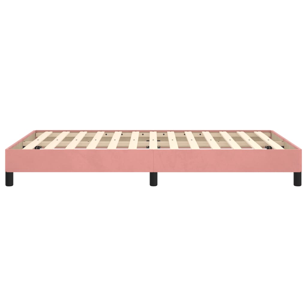 Cadre de lit sans matelas rose 120x190 cm velours - XIOS