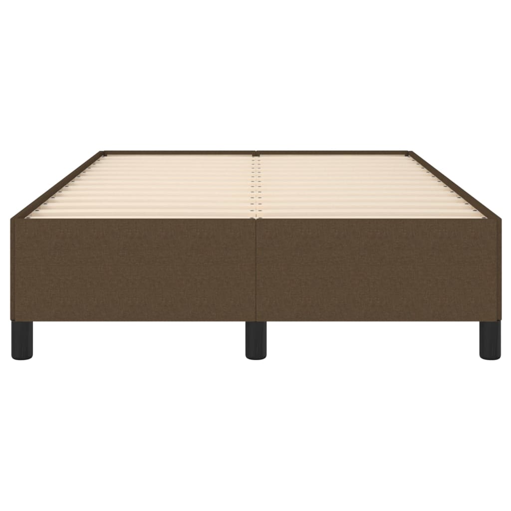 Cadre de lit sans matelas marron foncé 120x190 cm tissu - XIOS
