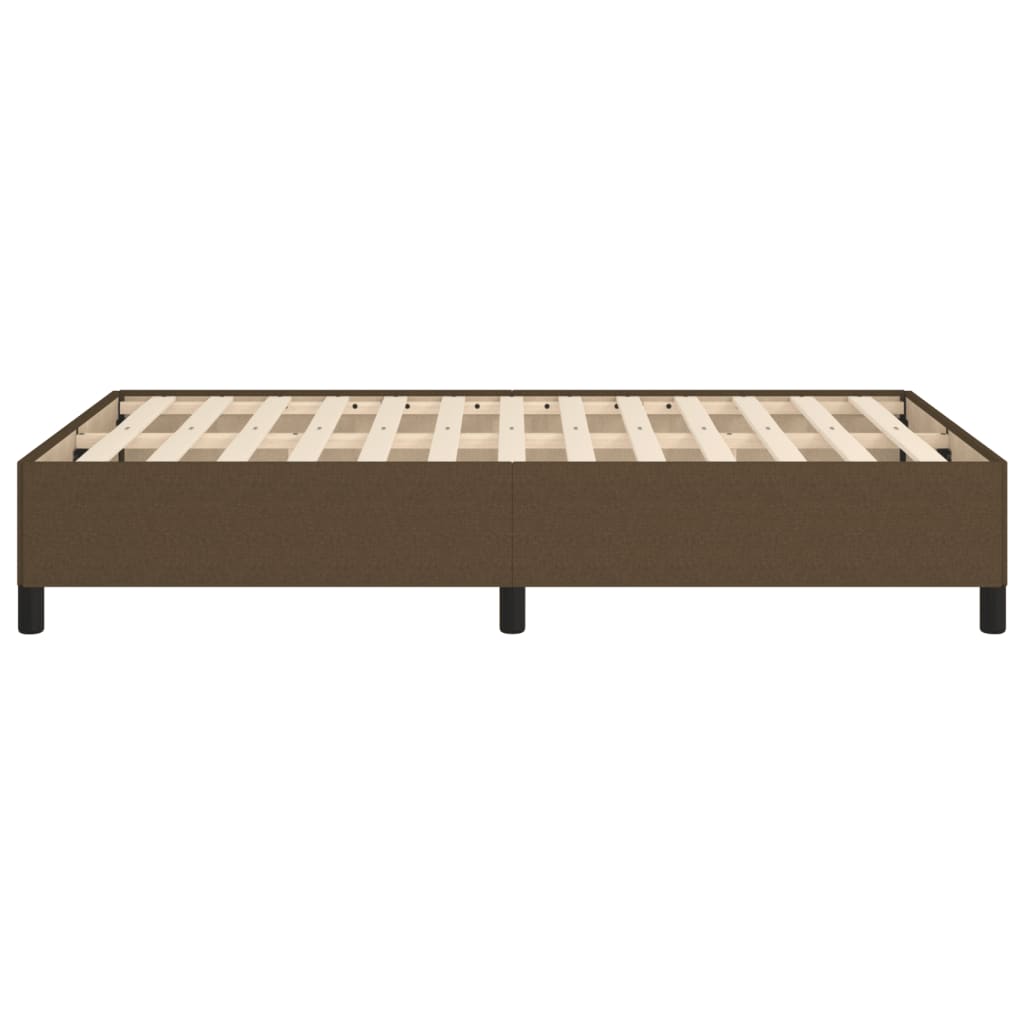 Cadre de lit sans matelas marron foncé 120x190 cm tissu - XIOS