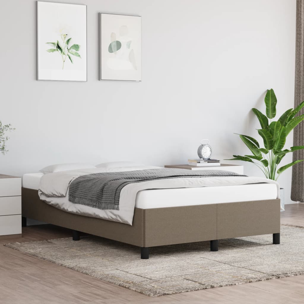 Cadre de lit sans matelas taupe 120x190 cm tissu - XIOS