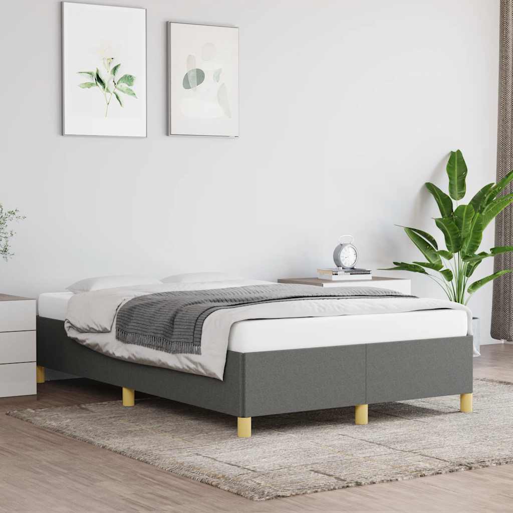 Cadre de lit sans matelas gris foncé 120x190 cm tissu - XIOS