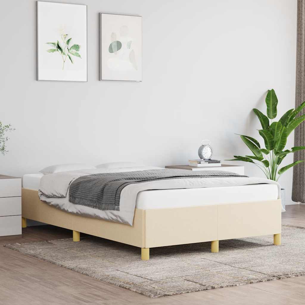 Cadre de lit sans matelas crème 120x190 cm tissu - XIOS