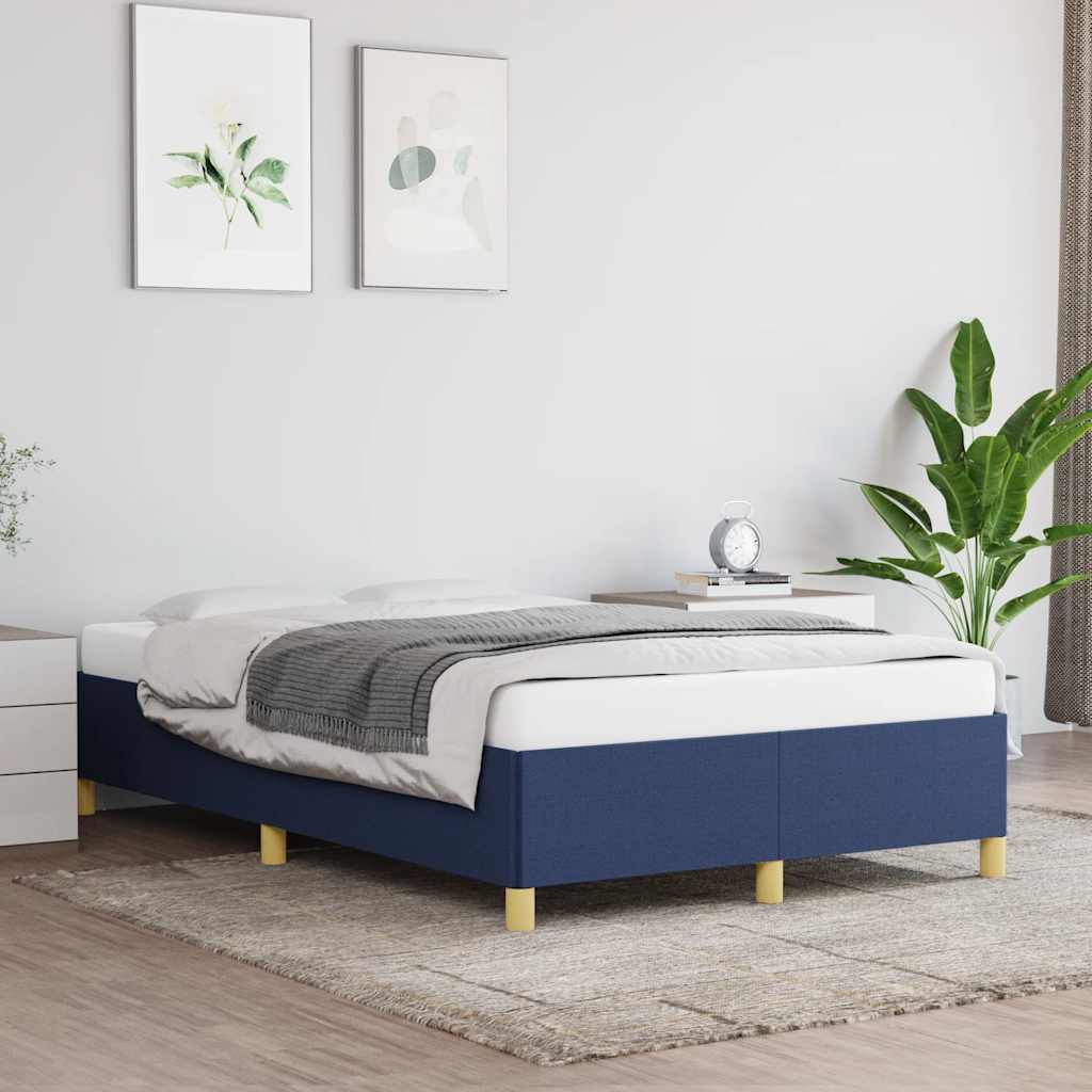 Cadre de lit sans matelas bleu 120x190 cm tissu - XIOS