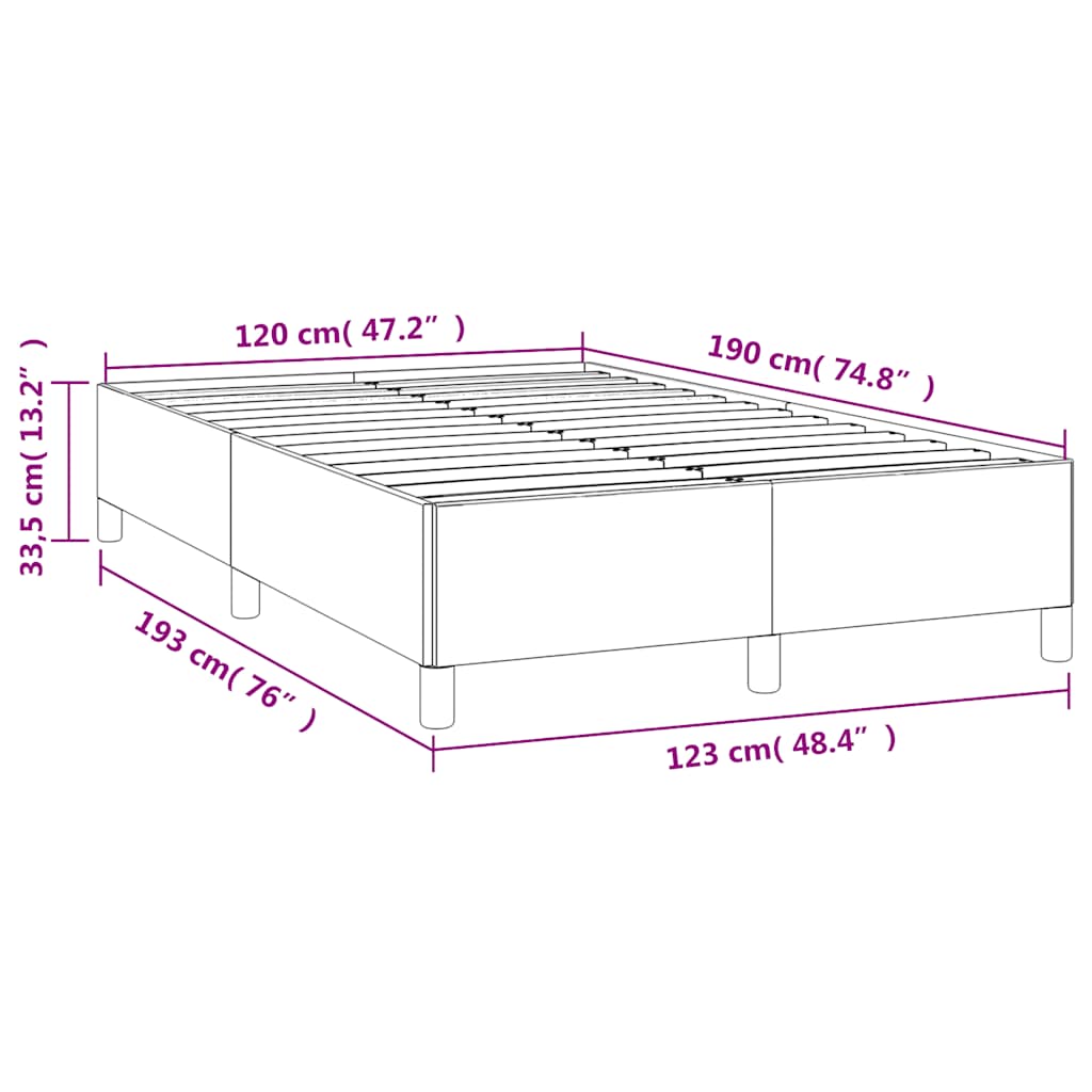 Cadre de lit sans matelas noir 120x190 cm similicuir - XIOS