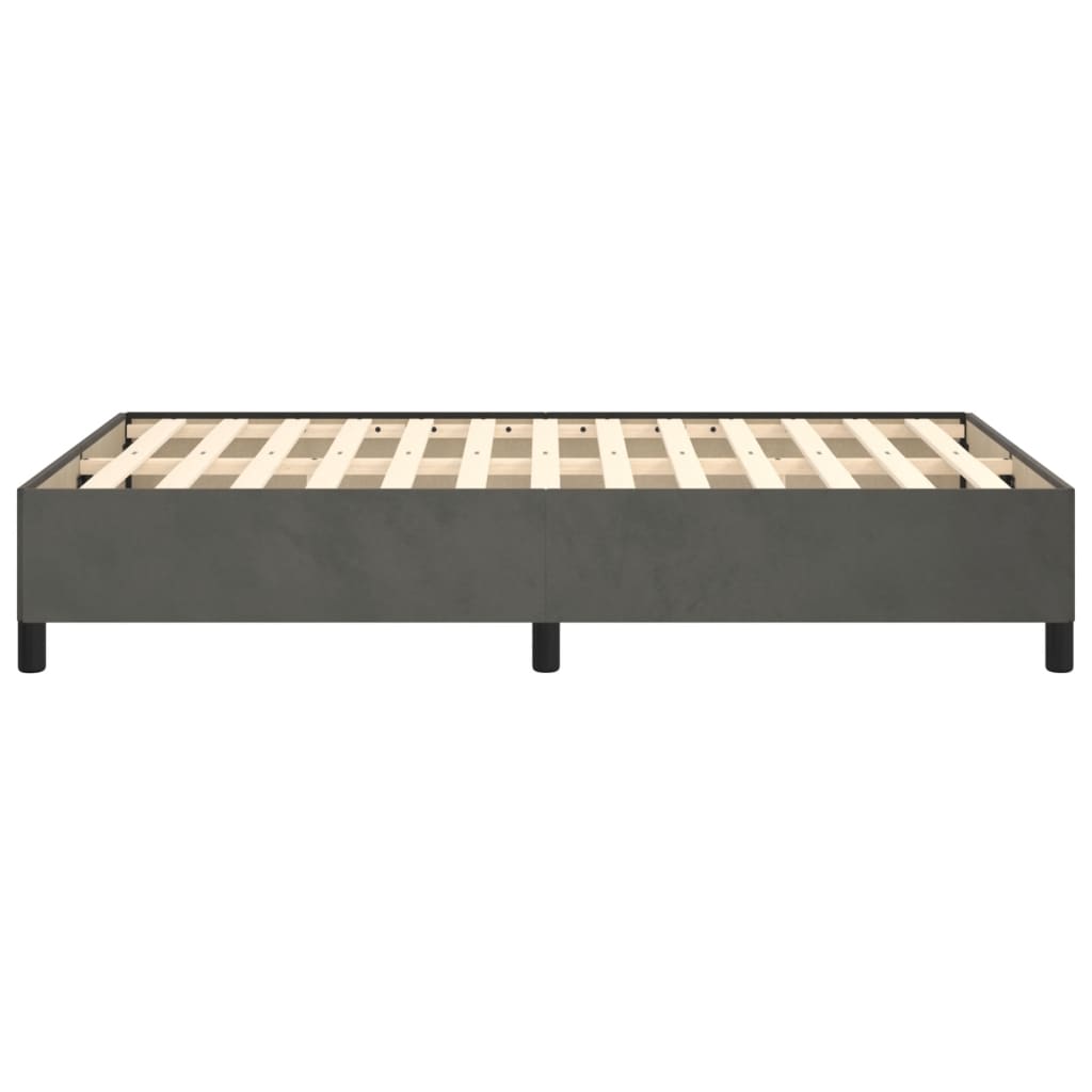 Cadre de lit sans matelas gris foncé 120x190 cm velours - XIOS
