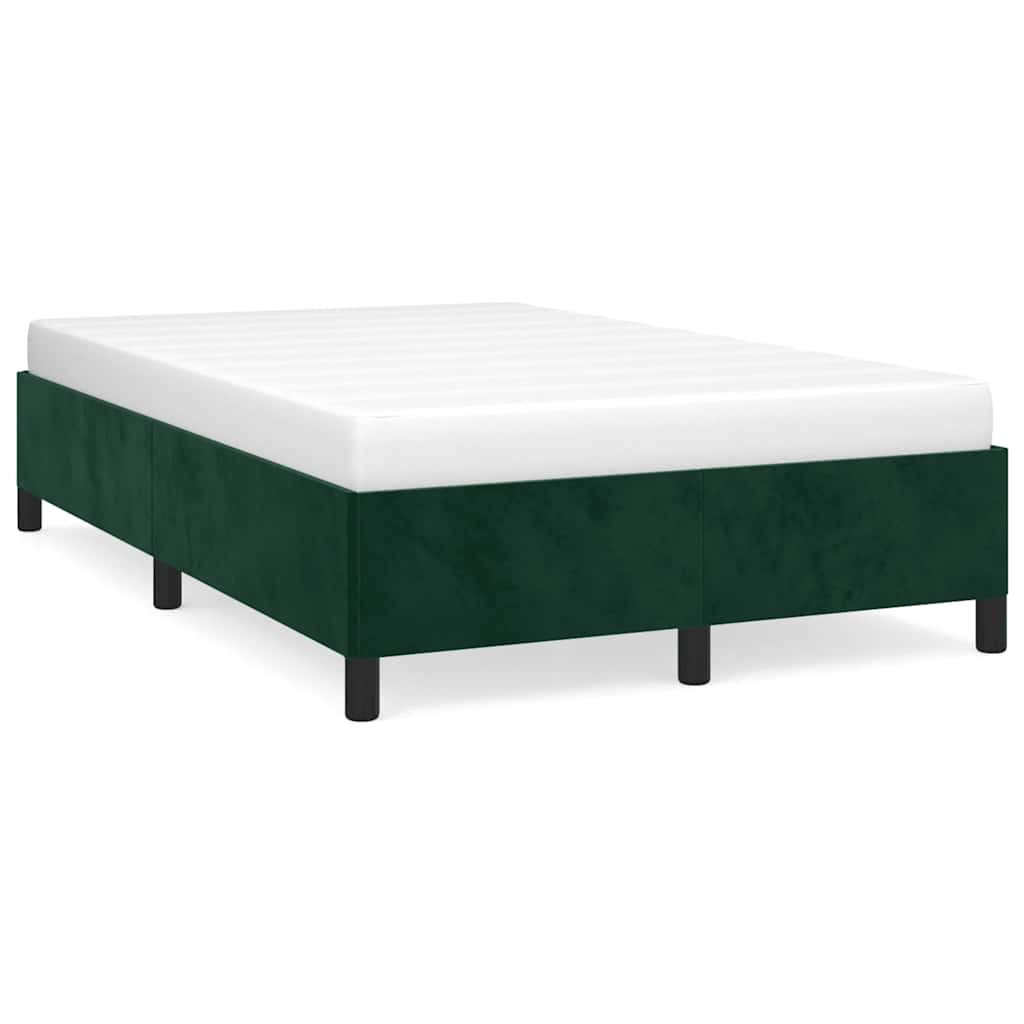 Cadre de lit sans matelas vert foncé 120x190 cm velours - XIOS