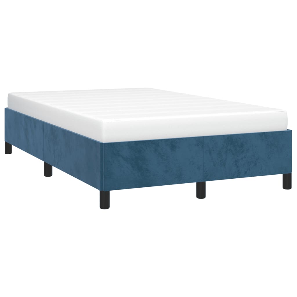 Cadre de lit sans matelas bleu foncé 120x190 cm velours - XIOS