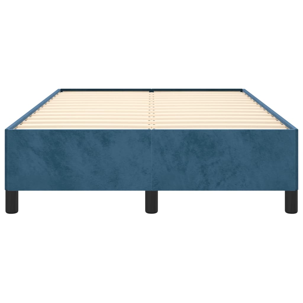 Cadre de lit sans matelas bleu foncé 120x190 cm velours - XIOS