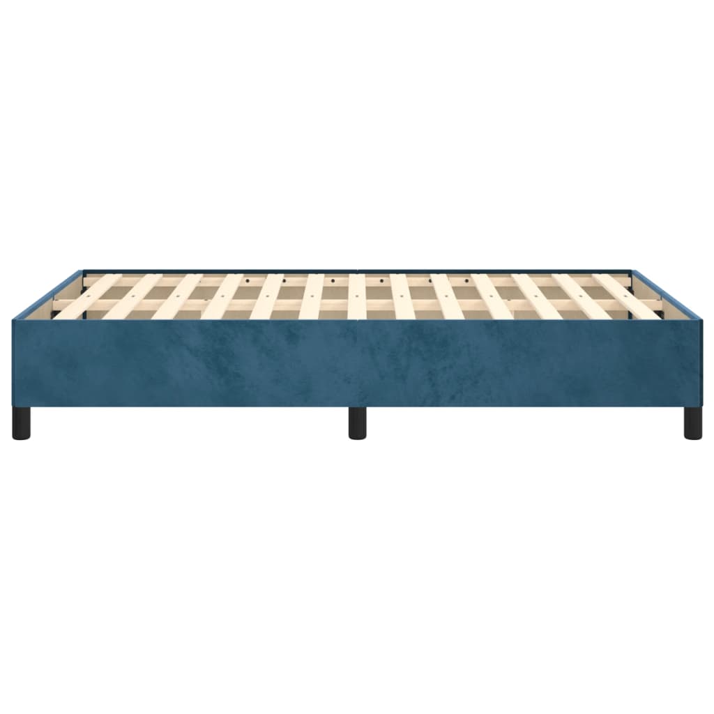 Cadre de lit sans matelas bleu foncé 120x190 cm velours - XIOS