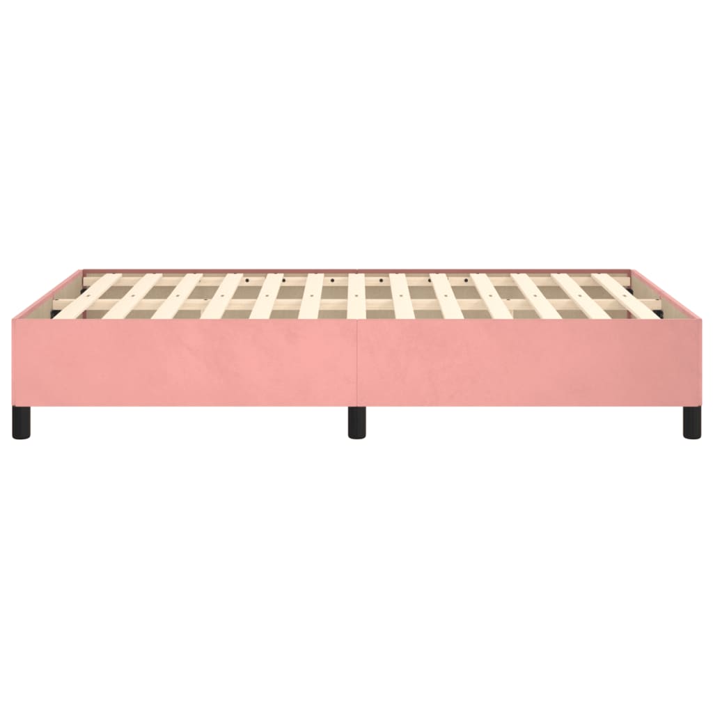 Cadre de lit sans matelas rose 120x190 cm velours - XIOS