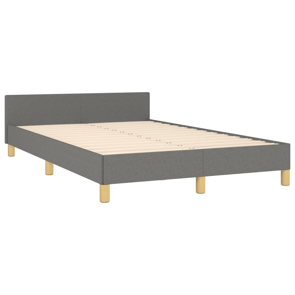 Cadre de lit sans matelas gris foncé 120x190 cm tissu - XIOS