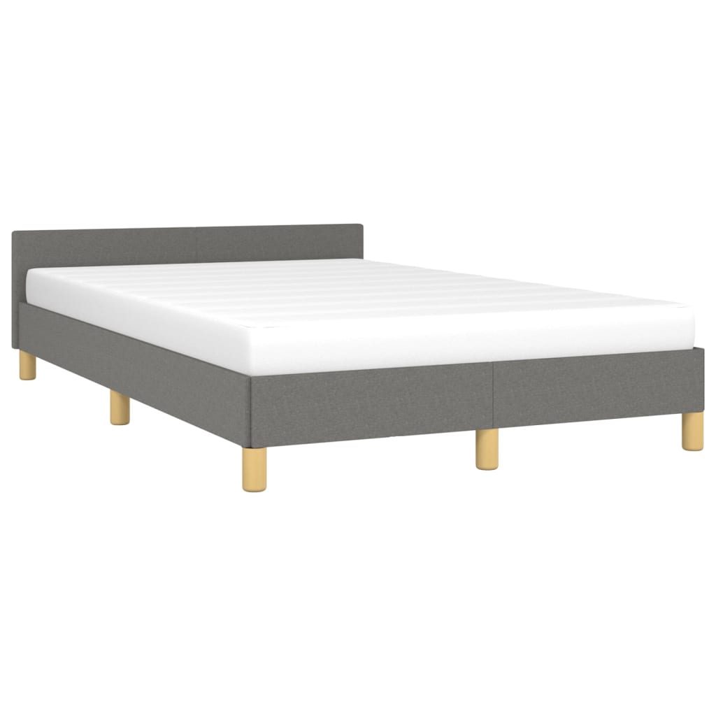 Cadre de lit sans matelas gris foncé 120x190 cm tissu - XIOS