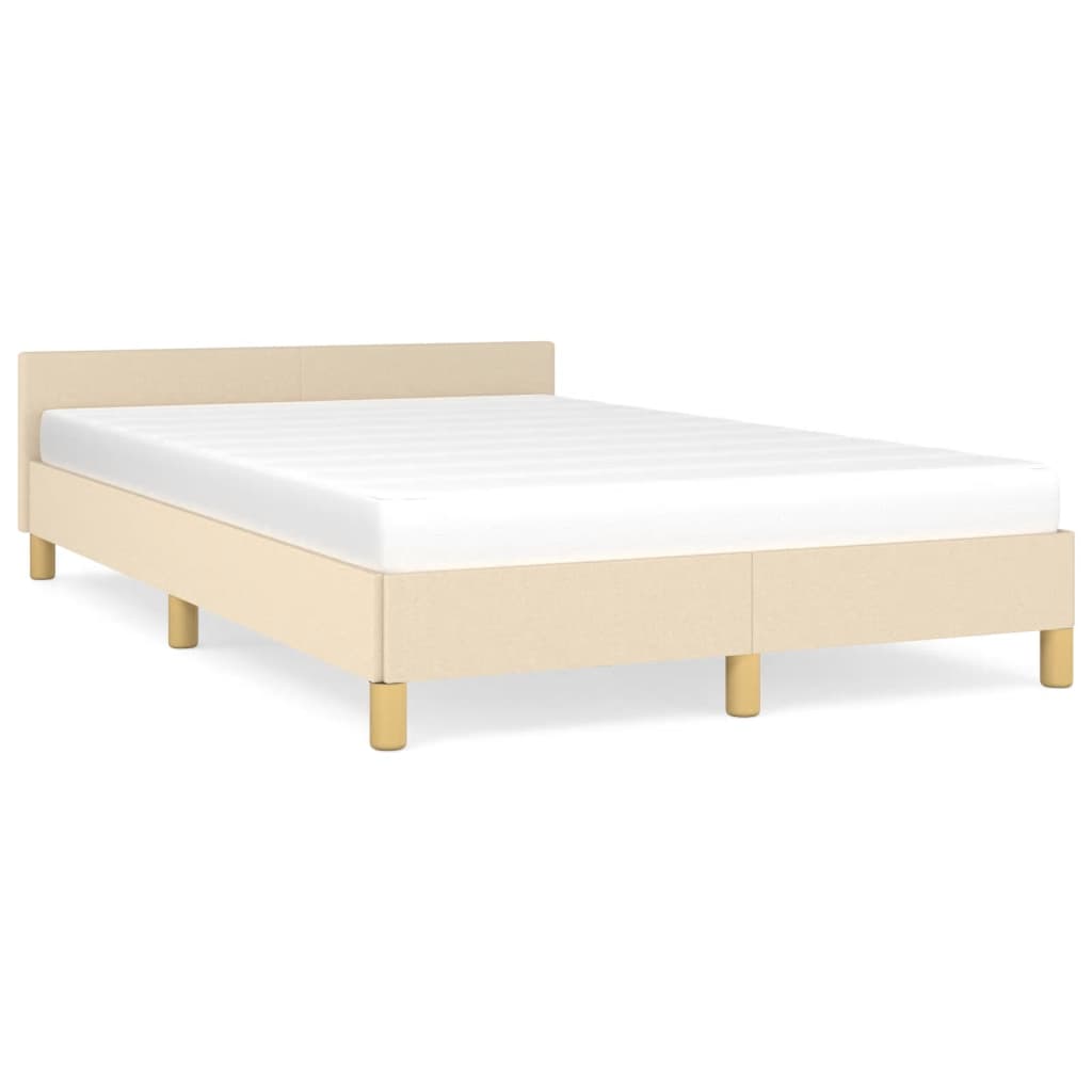Cadre de lit sans matelas crème 120x190 cm tissu - XIOS