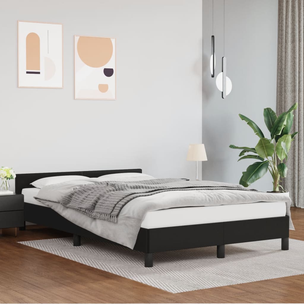 Cadre de lit sans matelas noir 120x190 cm similicuir - XIOS