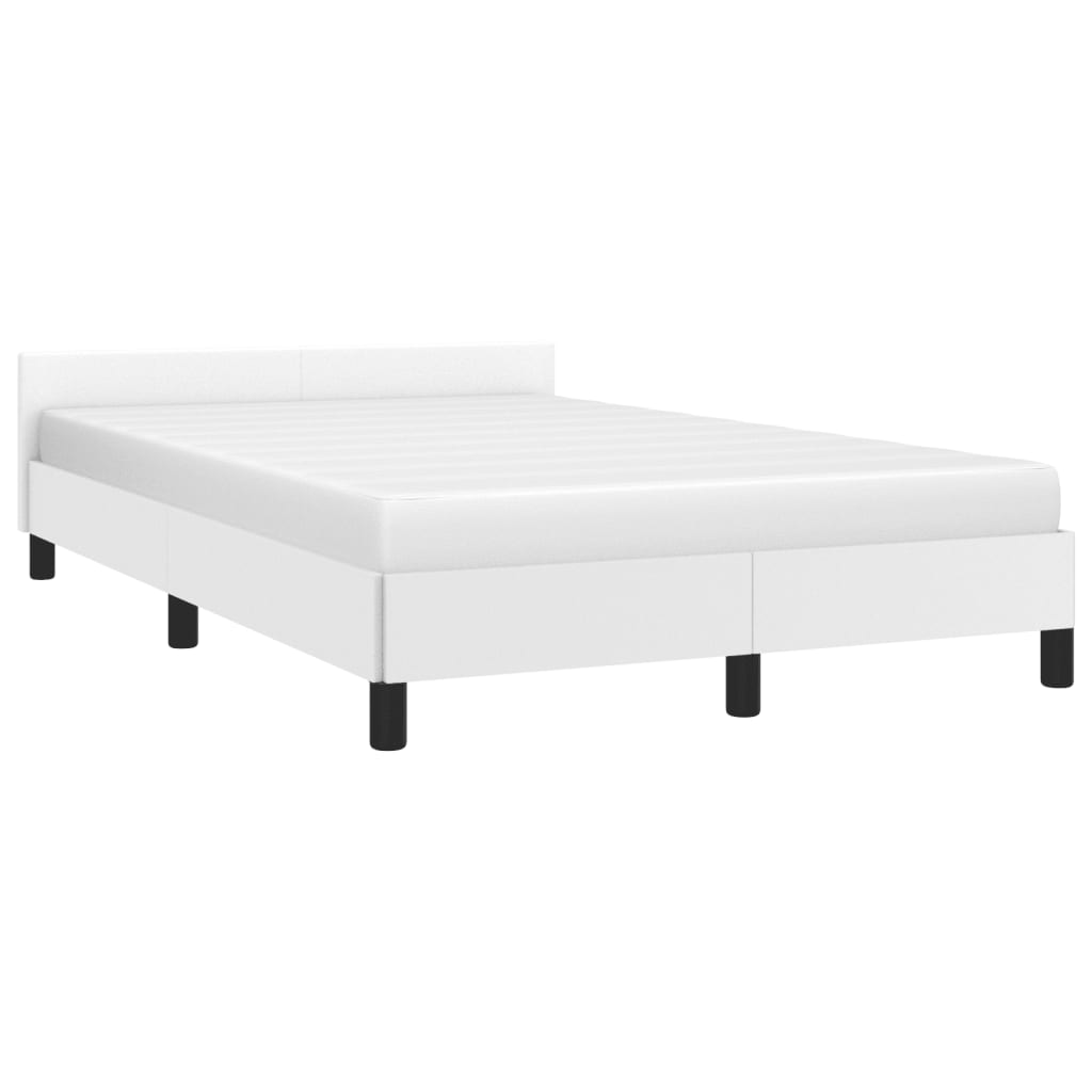 Cadre de lit sans matelas blanc 120x190 cm similicuir - XIOS
