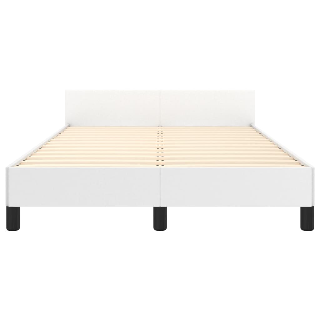 Cadre de lit sans matelas blanc 120x190 cm similicuir - XIOS