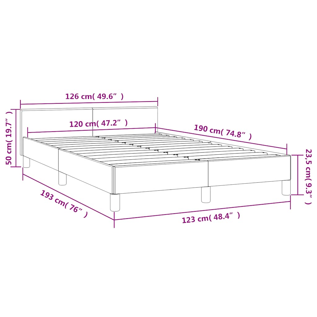 Cadre de lit sans matelas crème 120x190 cm similicuir - XIOS