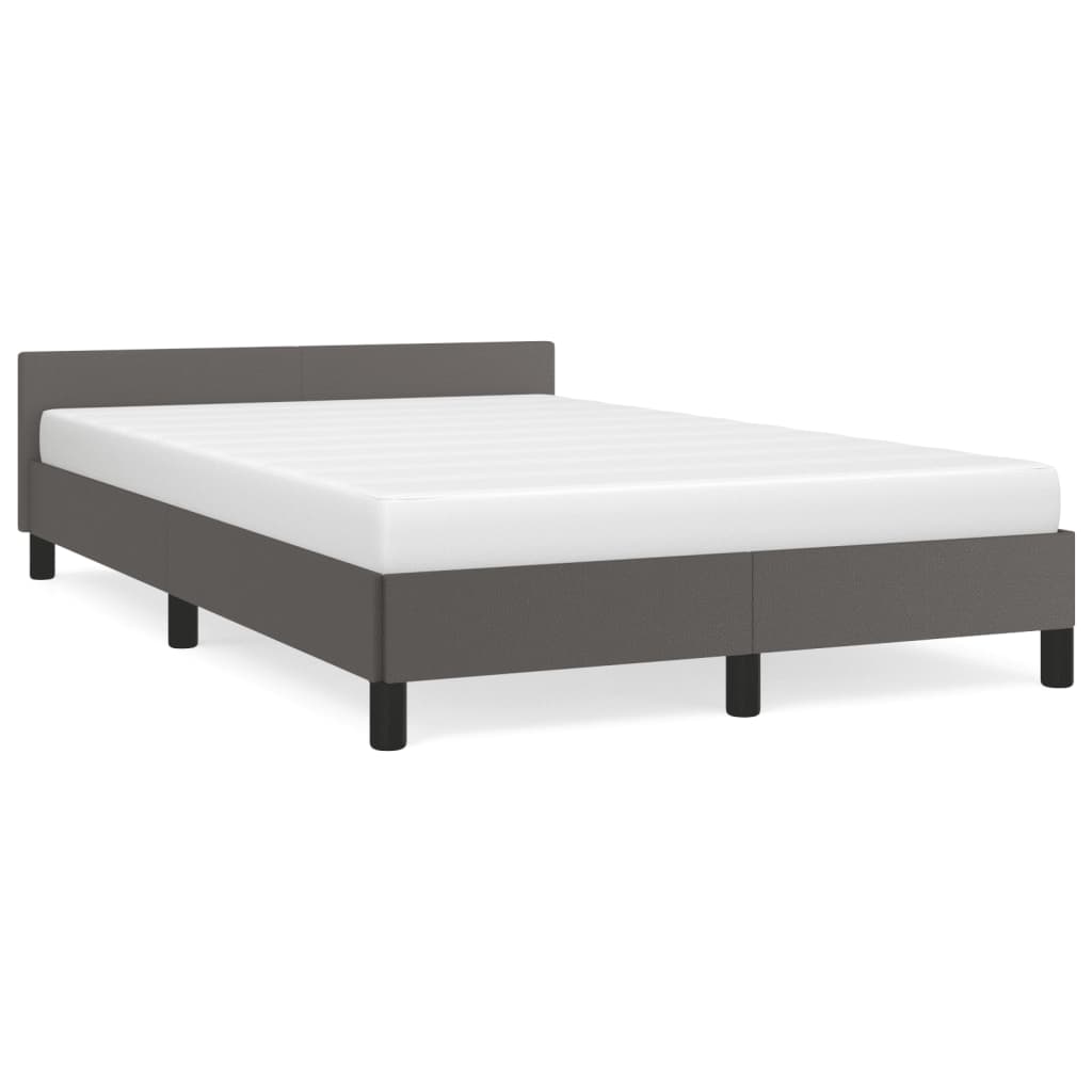 Cadre de lit sans matelas gris 120x190 cm similicuir - XIOS