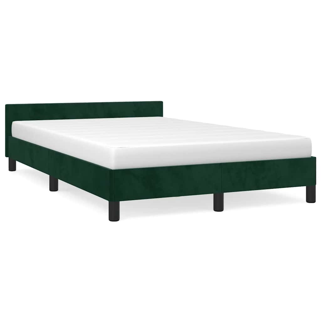 Cadre de lit sans matelas vert foncé 120x190 cm velours - XIOS