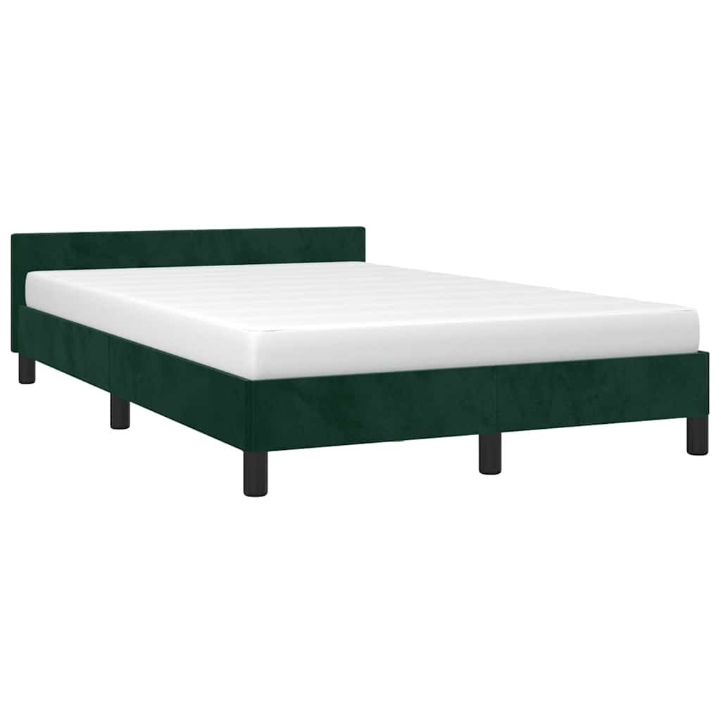 Cadre de lit sans matelas vert foncé 120x190 cm velours - XIOS