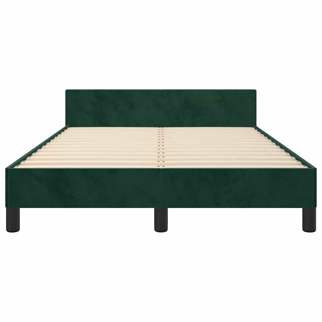 Cadre de lit sans matelas vert foncé 120x190 cm velours - XIOS
