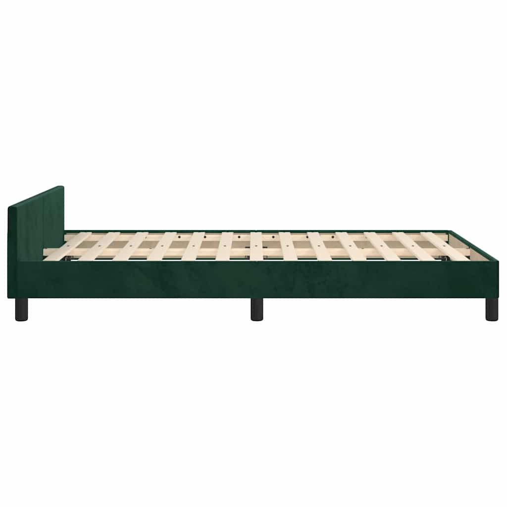 Cadre de lit sans matelas vert foncé 120x190 cm velours - XIOS
