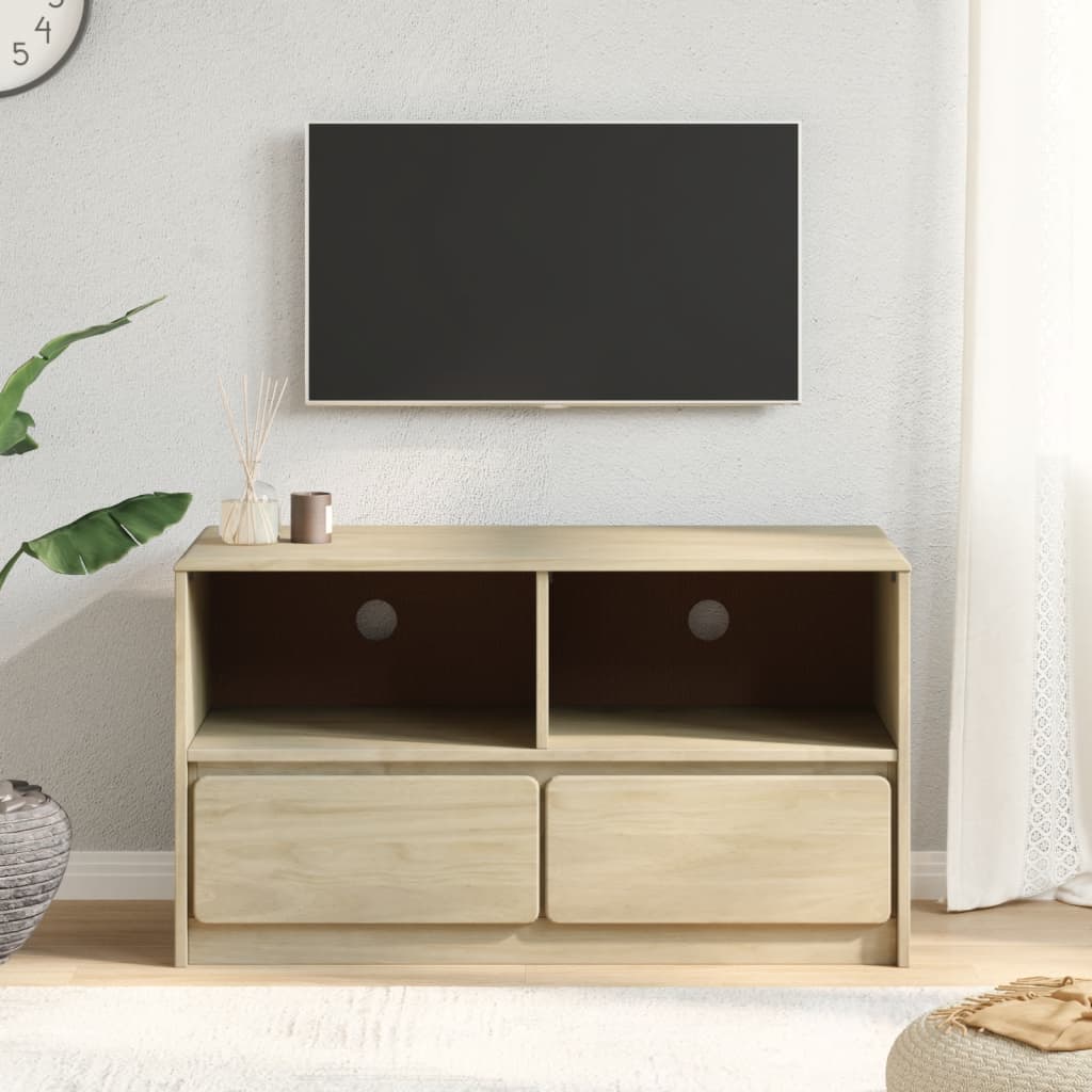 Meuble TV SAUDA chêne 99x43x55 cm bois de pin massif Meubles TV vidaXL   