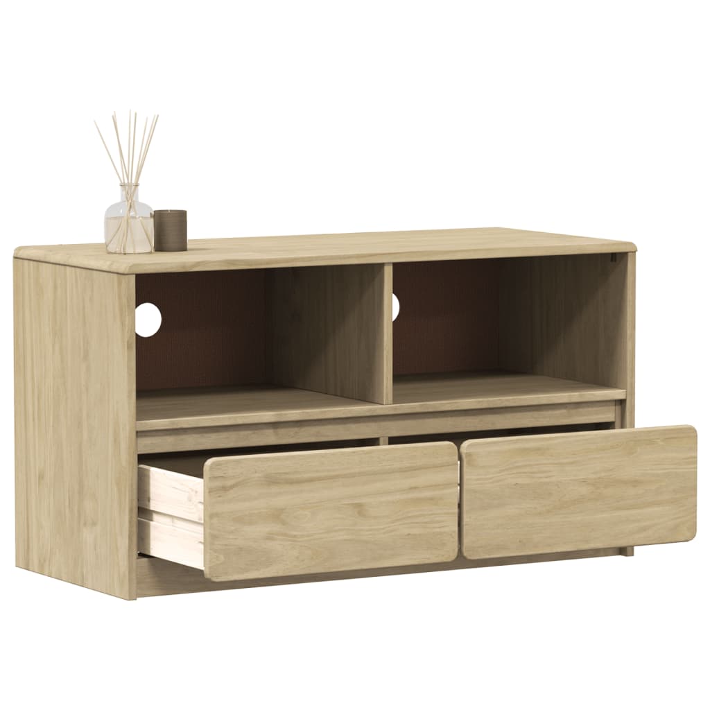 Meuble TV SAUDA chêne 99x43x55 cm bois de pin massif Meubles TV vidaXL   