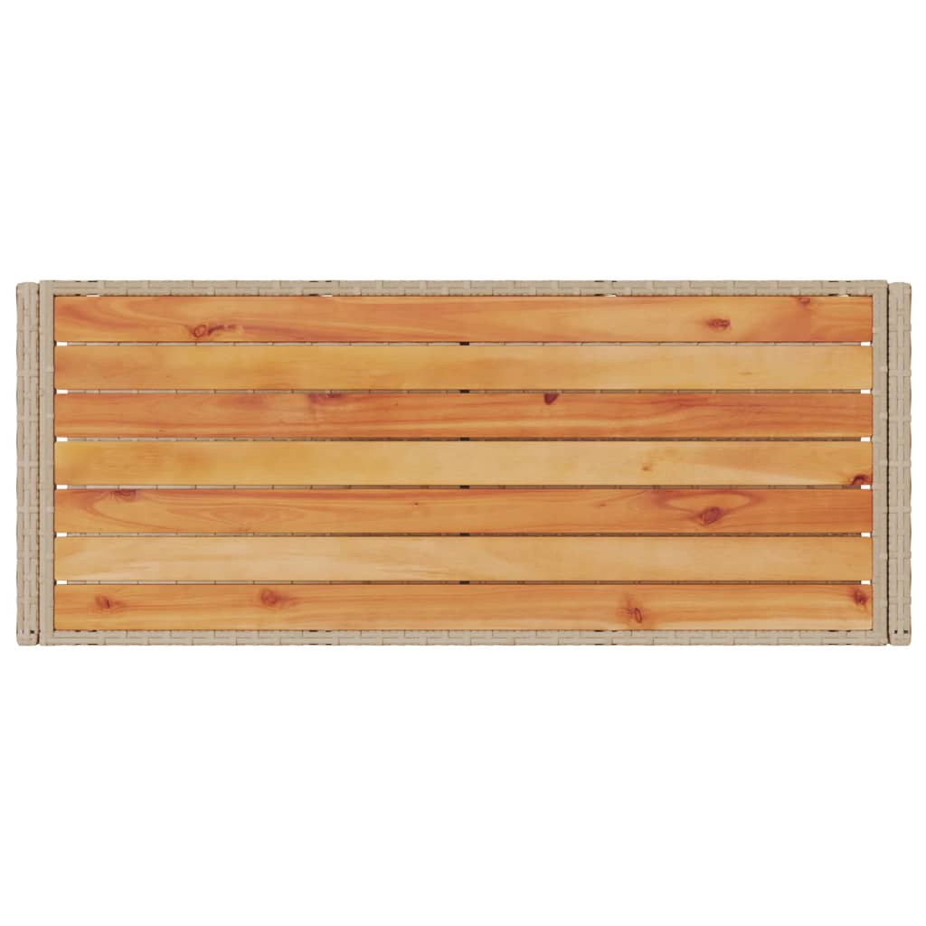 Chariot de bar 3 niveaux beige rotin et bois d'acacia massif - XIOS
