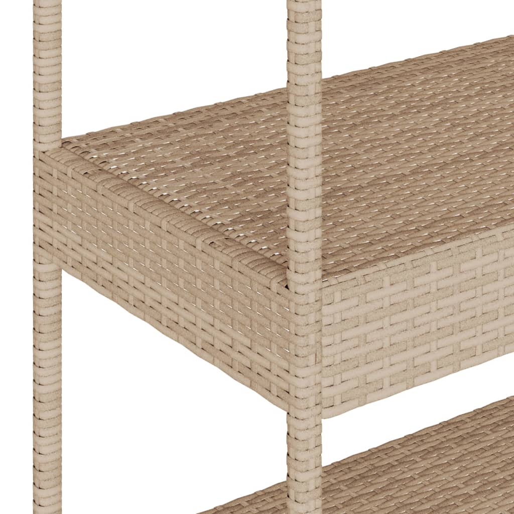 Chariot de bar 3 niveaux beige rotin et bois d'acacia massif - XIOS