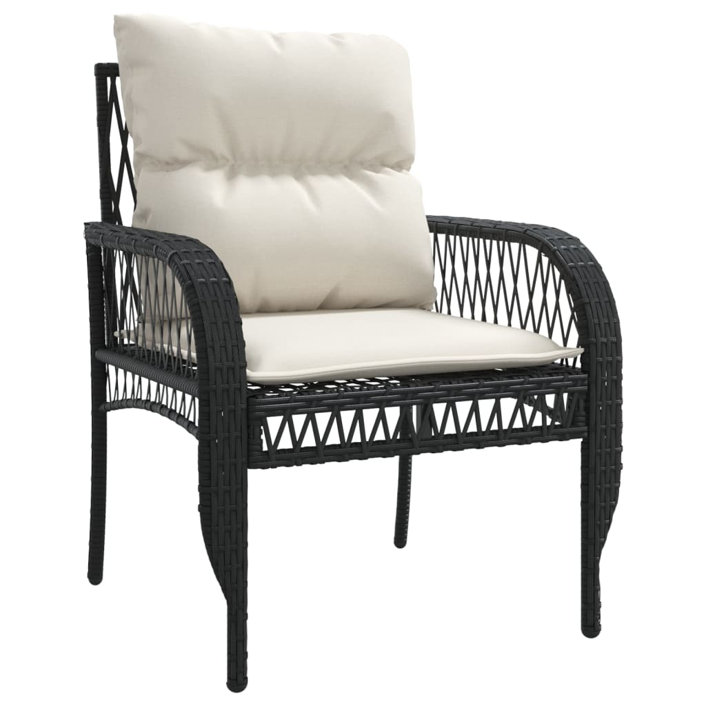 Salon de jardin 4 pcs avec coussins noir résine tressée - XIOS