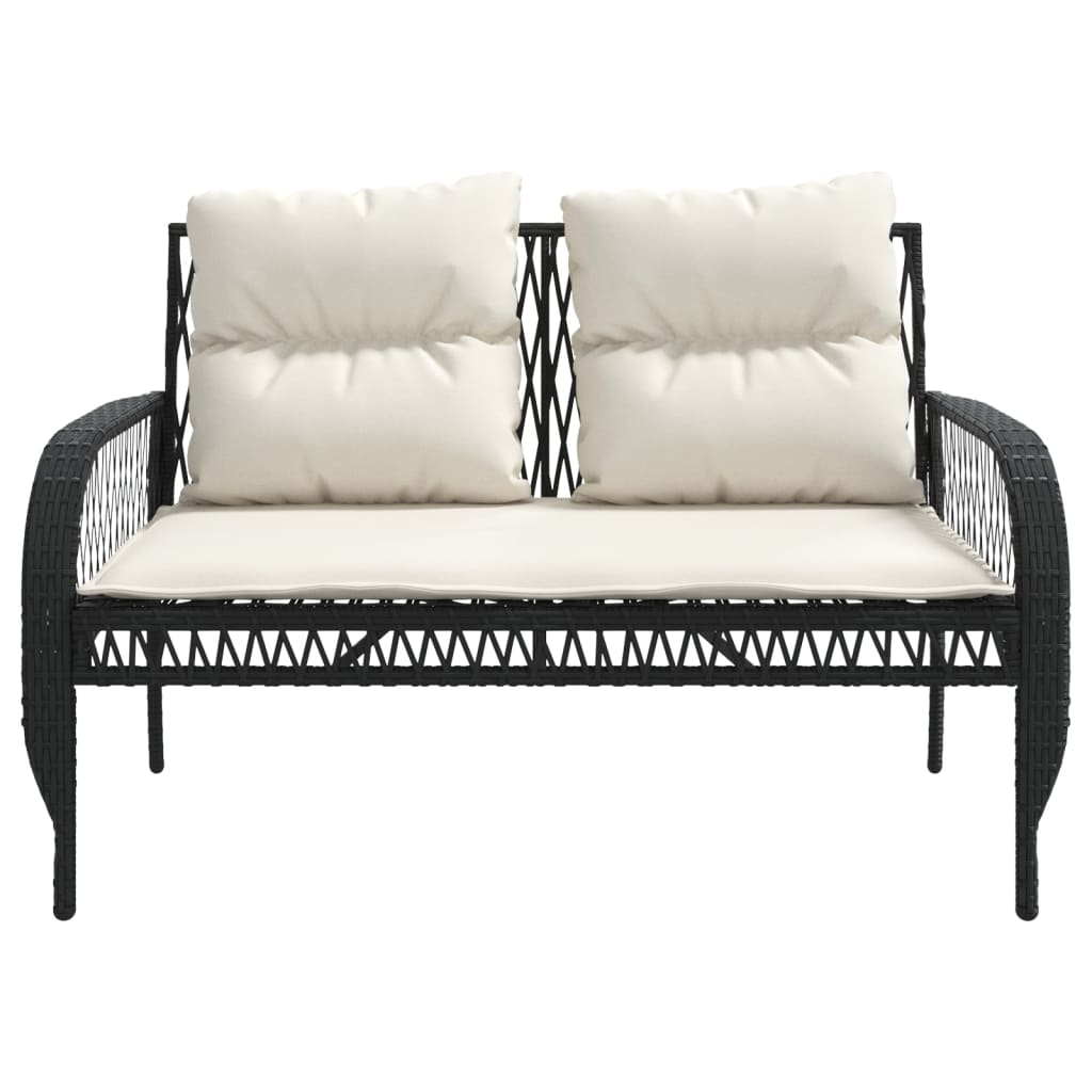 Salon de jardin 4 pcs avec coussins noir résine tressée - XIOS