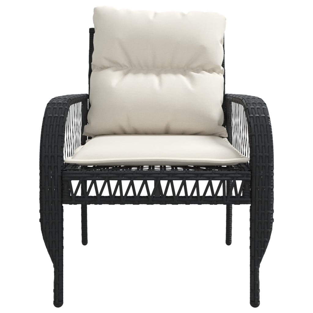 Salon de jardin 4 pcs avec coussins noir résine tressée - XIOS
