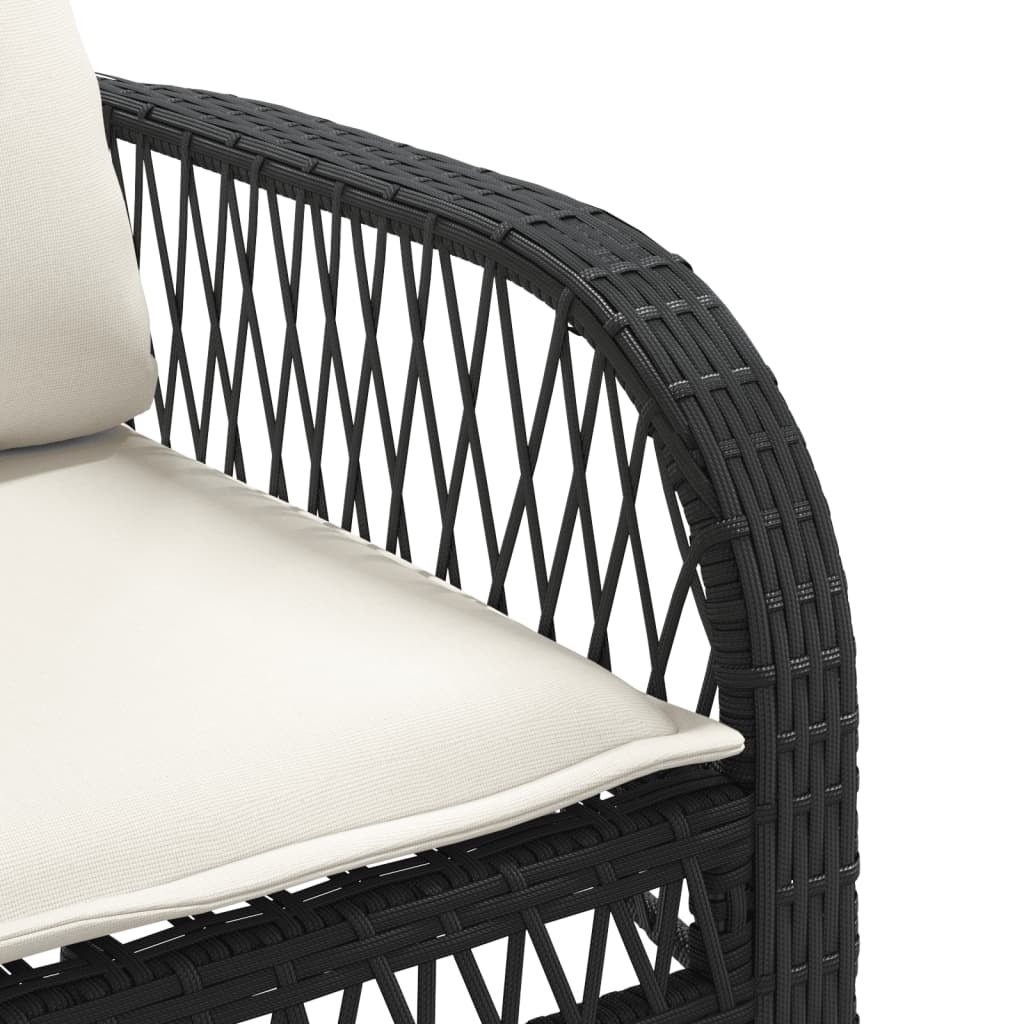 Salon de jardin 4 pcs avec coussins noir résine tressée - XIOS