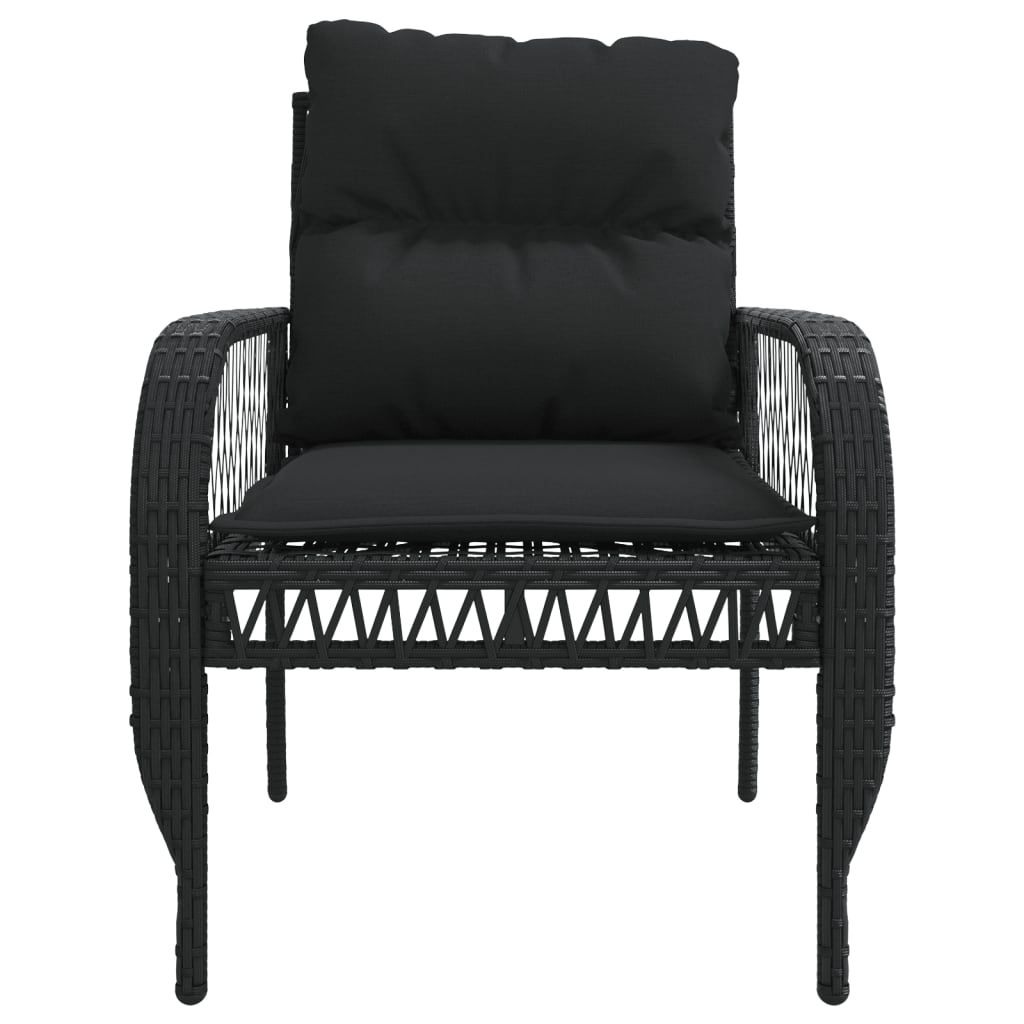 Salon de jardin 4 pcs avec coussins noir résine tressée Salons de jardin vidaXL
