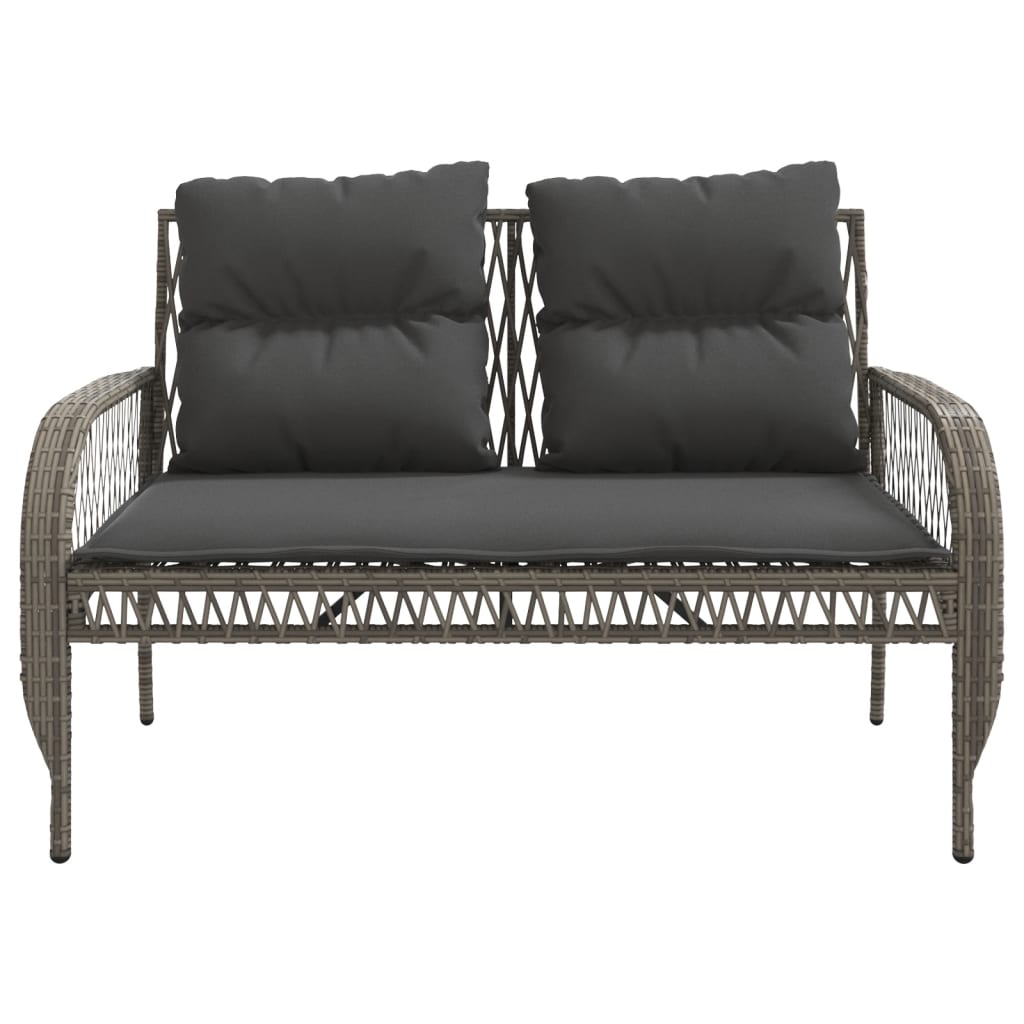 Salon de jardin 4 pcs avec coussins gris résine tressée - XIOS