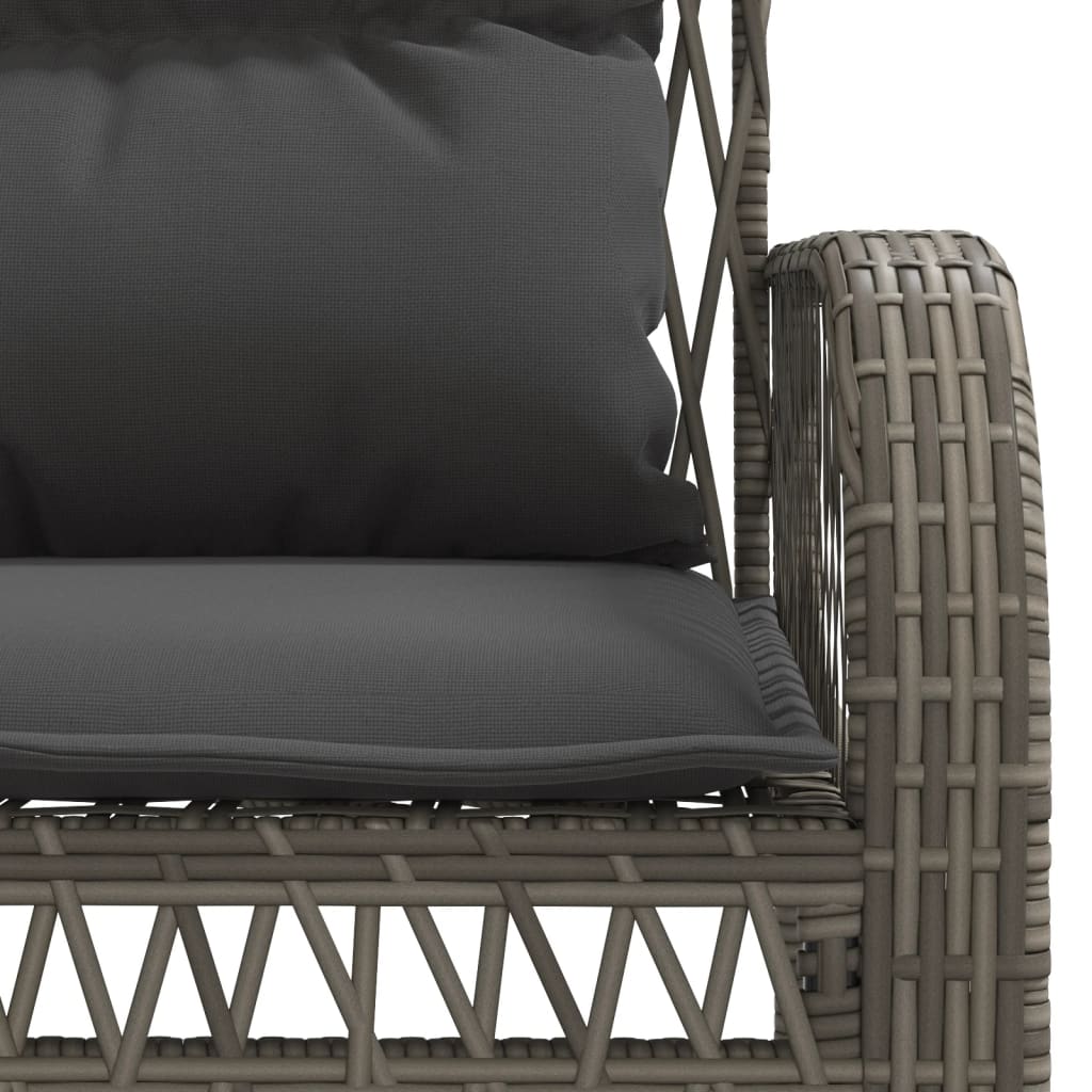 Salon de jardin 4 pcs avec coussins gris résine tressée - XIOS