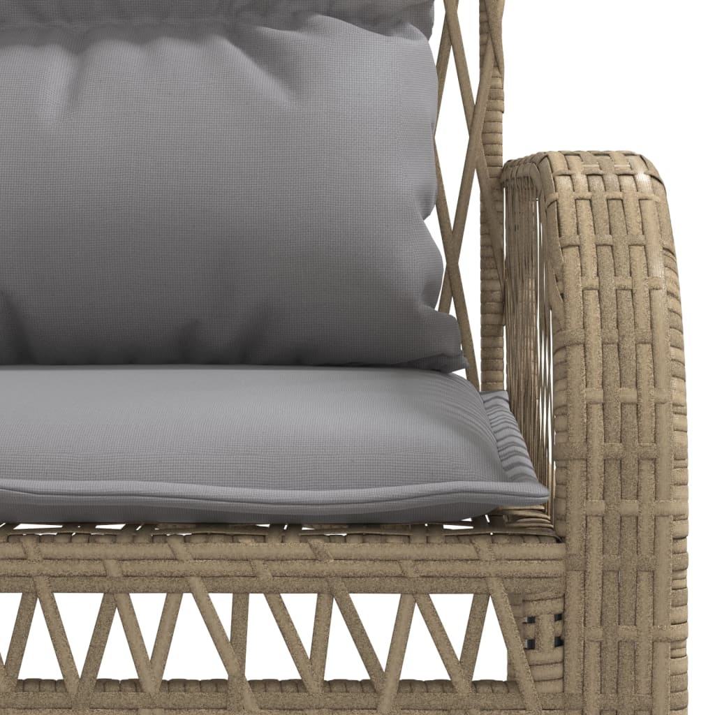 Salon de jardin avec coussins 4 pcs beige résine tressée Salons de jardin vidaXL
