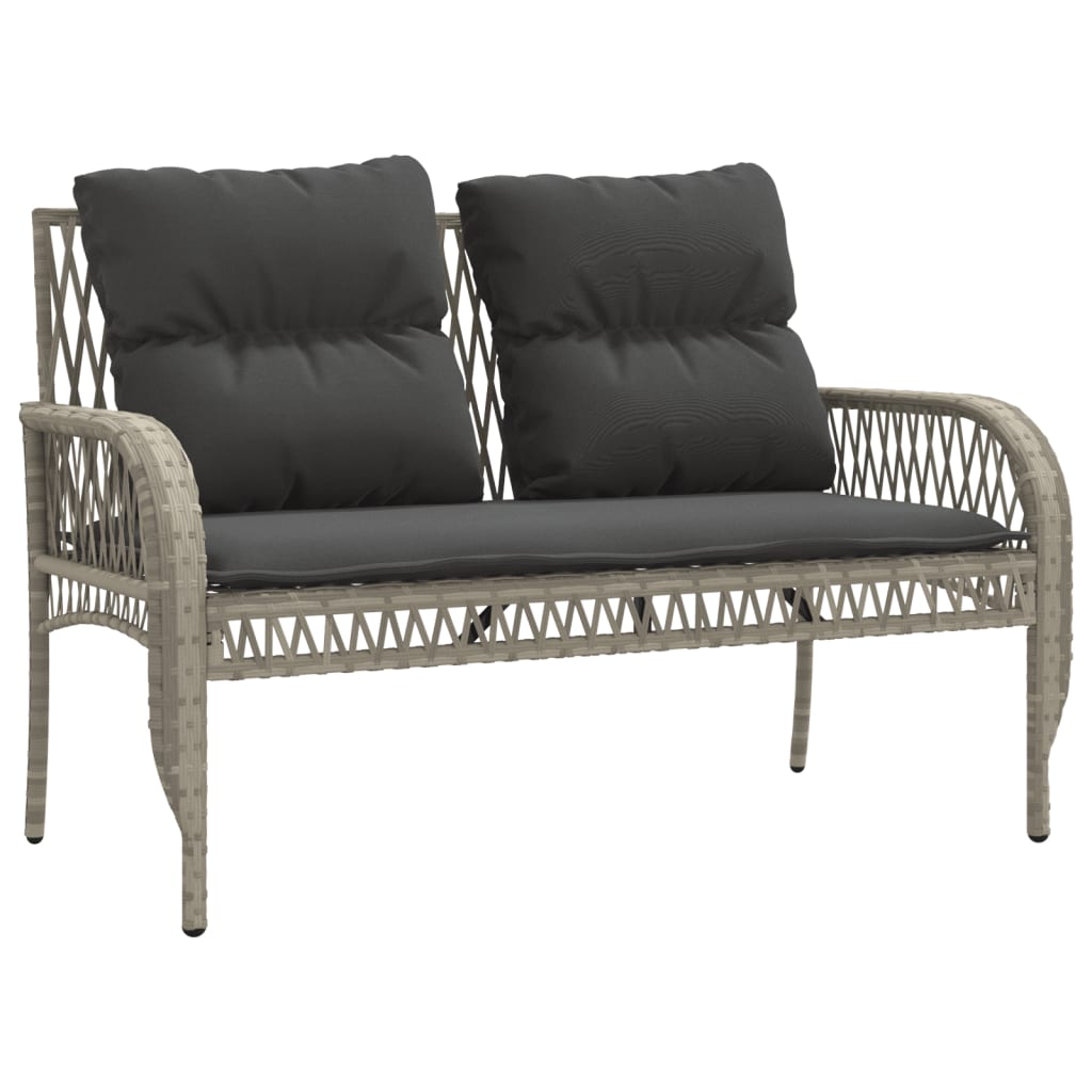 Salon de jardin 4 pcs avec coussins gris clair résine tressée Salons de jardin vidaXL