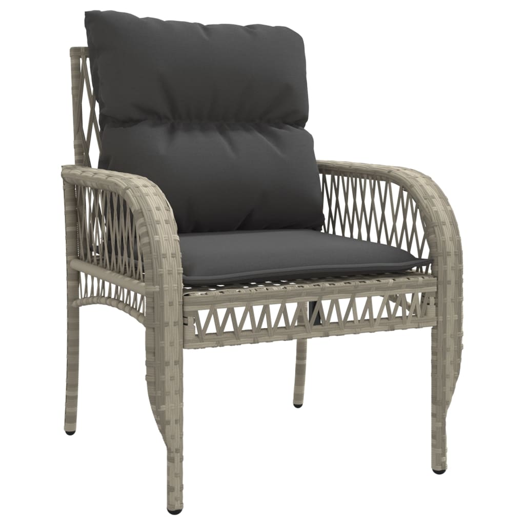 Salon de jardin 4 pcs avec coussins gris clair résine tressée Salons de jardin vidaXL
