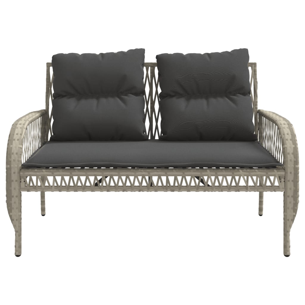 Salon de jardin 4 pcs avec coussins gris clair résine tressée Salons de jardin vidaXL