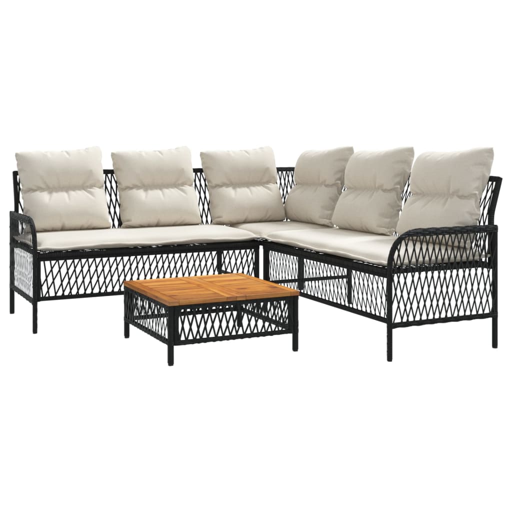 Canapés de jardin 2 pcs avec coussins Noir Résine tressée - XIOS
