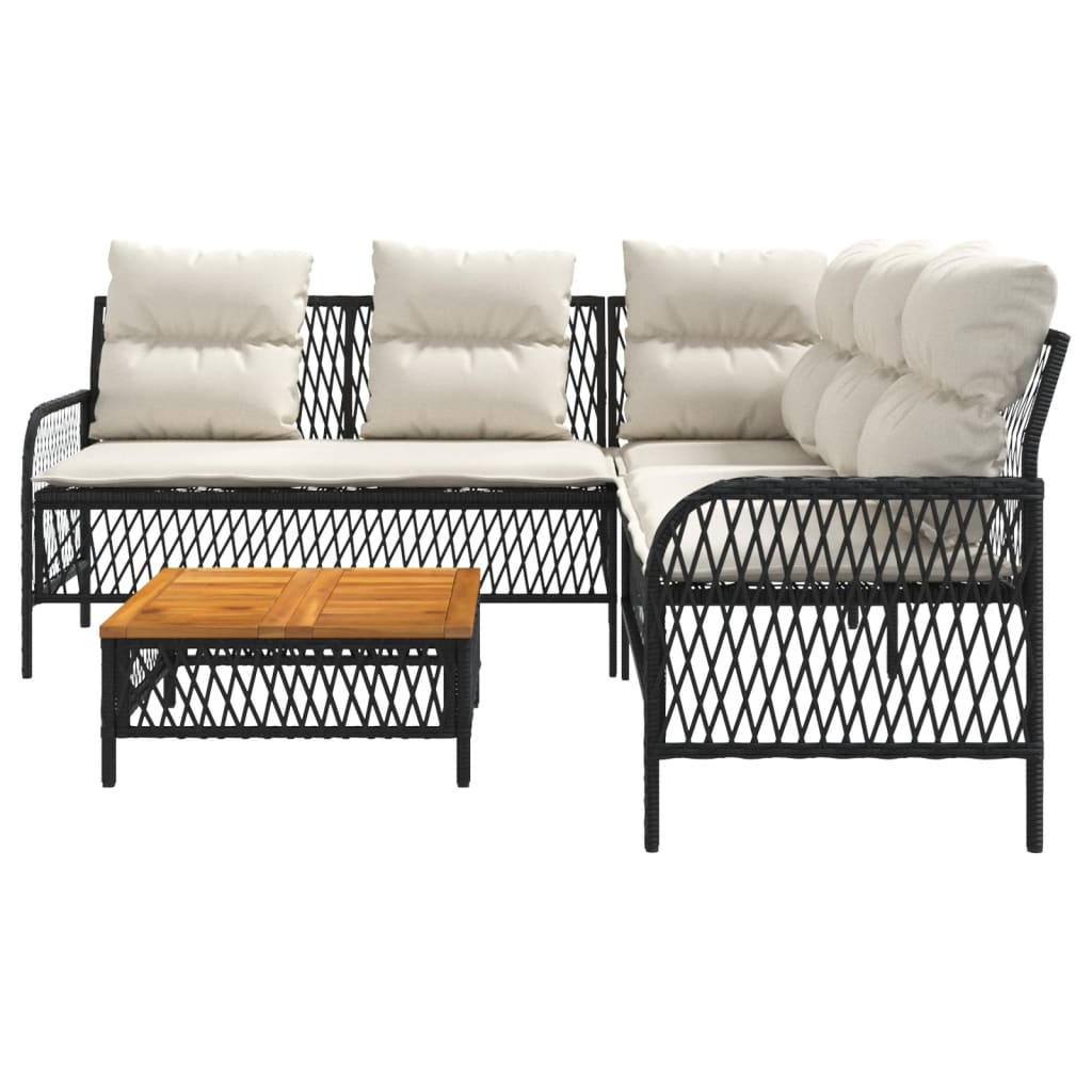 Canapés de jardin 2 pcs avec coussins Noir Résine tressée - XIOS