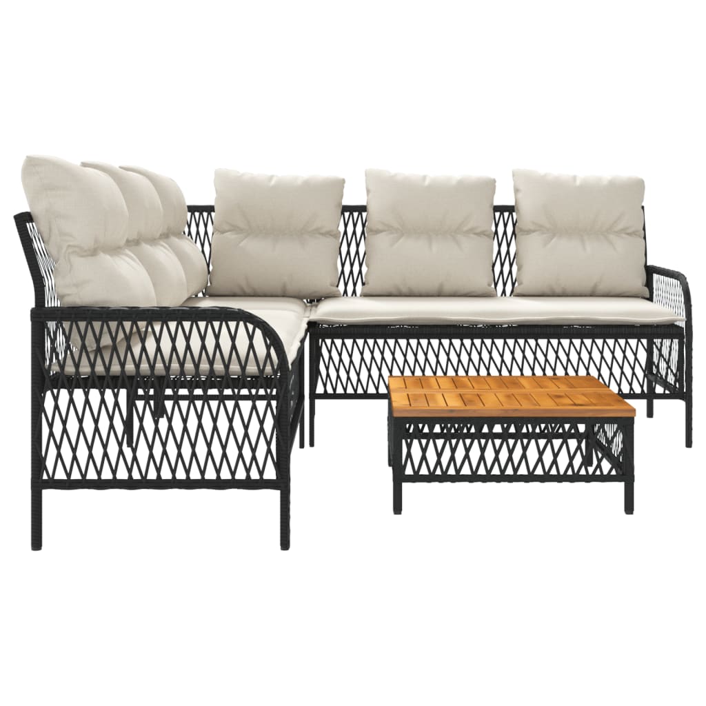 Canapés de jardin 2 pcs avec coussins Noir Résine tressée - XIOS
