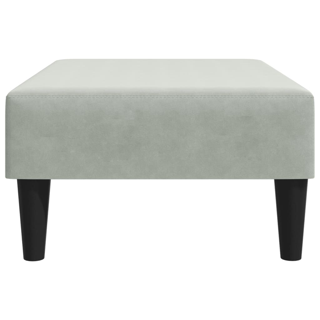 Repose-pied gris clair 77x55x31 cm velours - XIOS