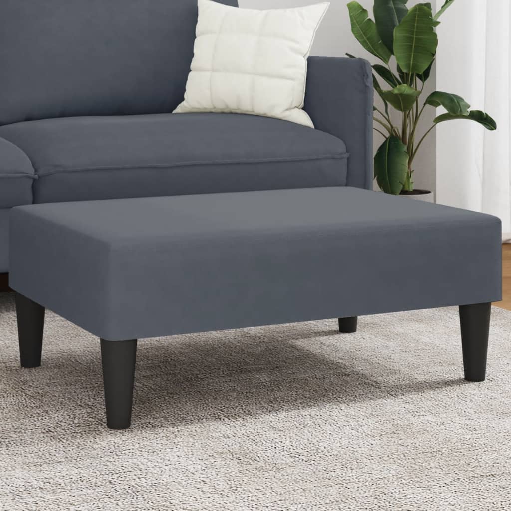 Repose-pied gris foncé 77x55x31 cm velours - XIOS